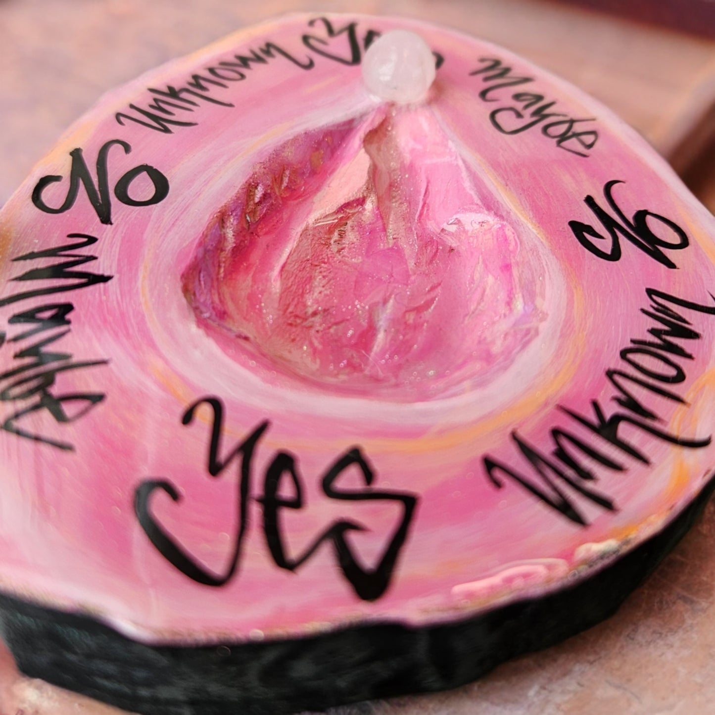 Pussy Pendulum Board: Rose Quartz