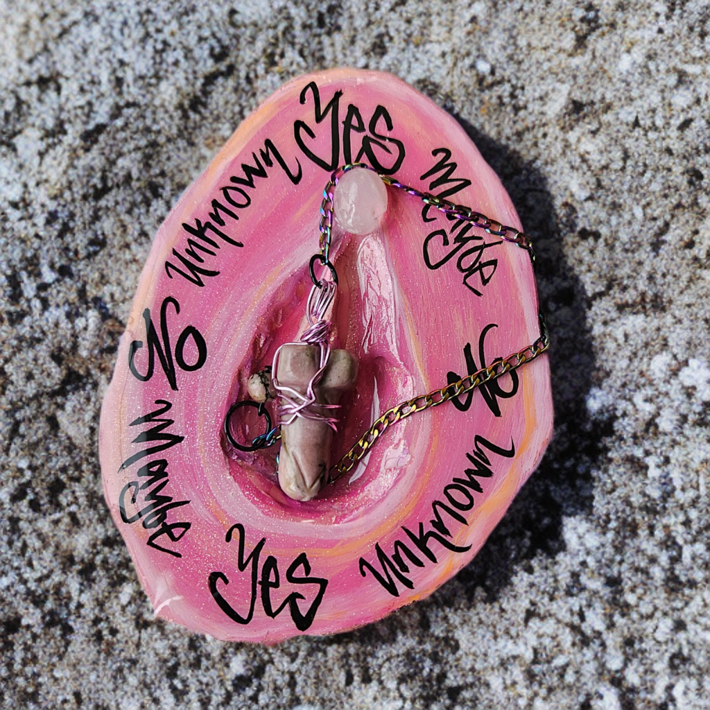 Pussy Pendulum Board: Rose Quartz