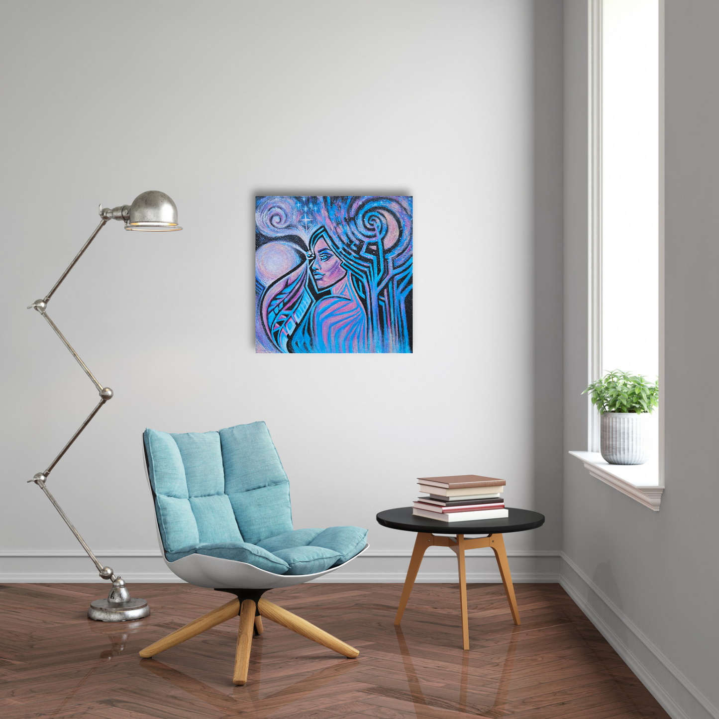 Rising Priestess: Whispers Between Worlds | Original 24x24 Acrylic Painting
