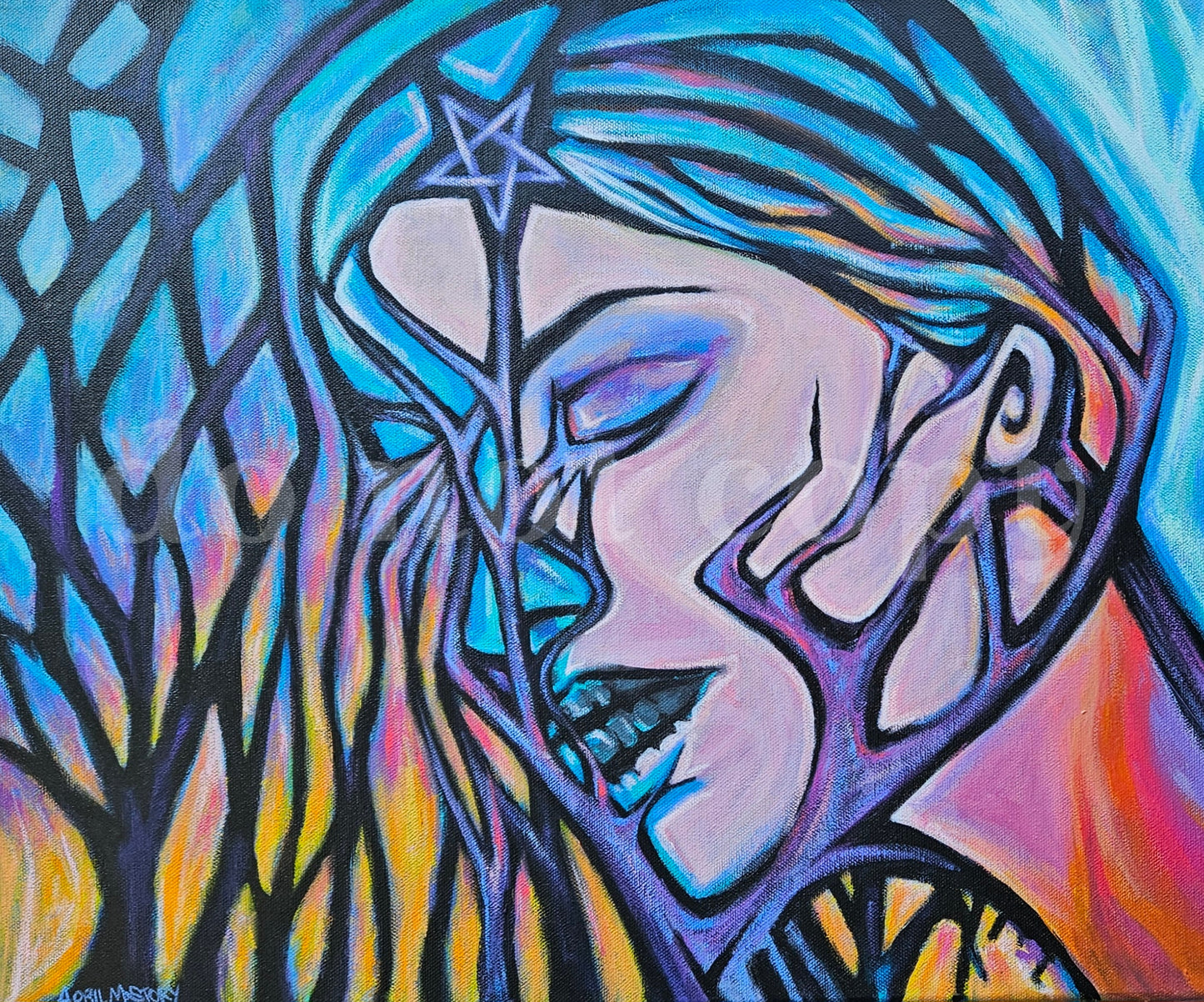 16x20 Original Painting Water and Fire Magic