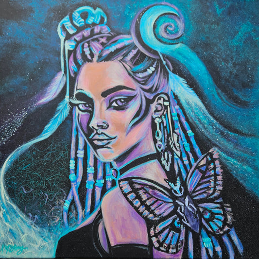 Rising Priestess: Becoming | Original acrylic painting on canvas | 24"X24"