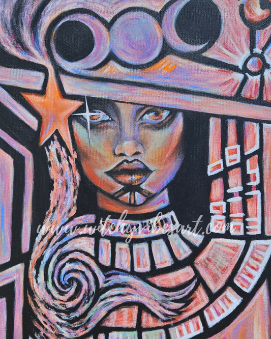 "Daughter of Moon and Dust" – Original 16x20 Acrylic Painting