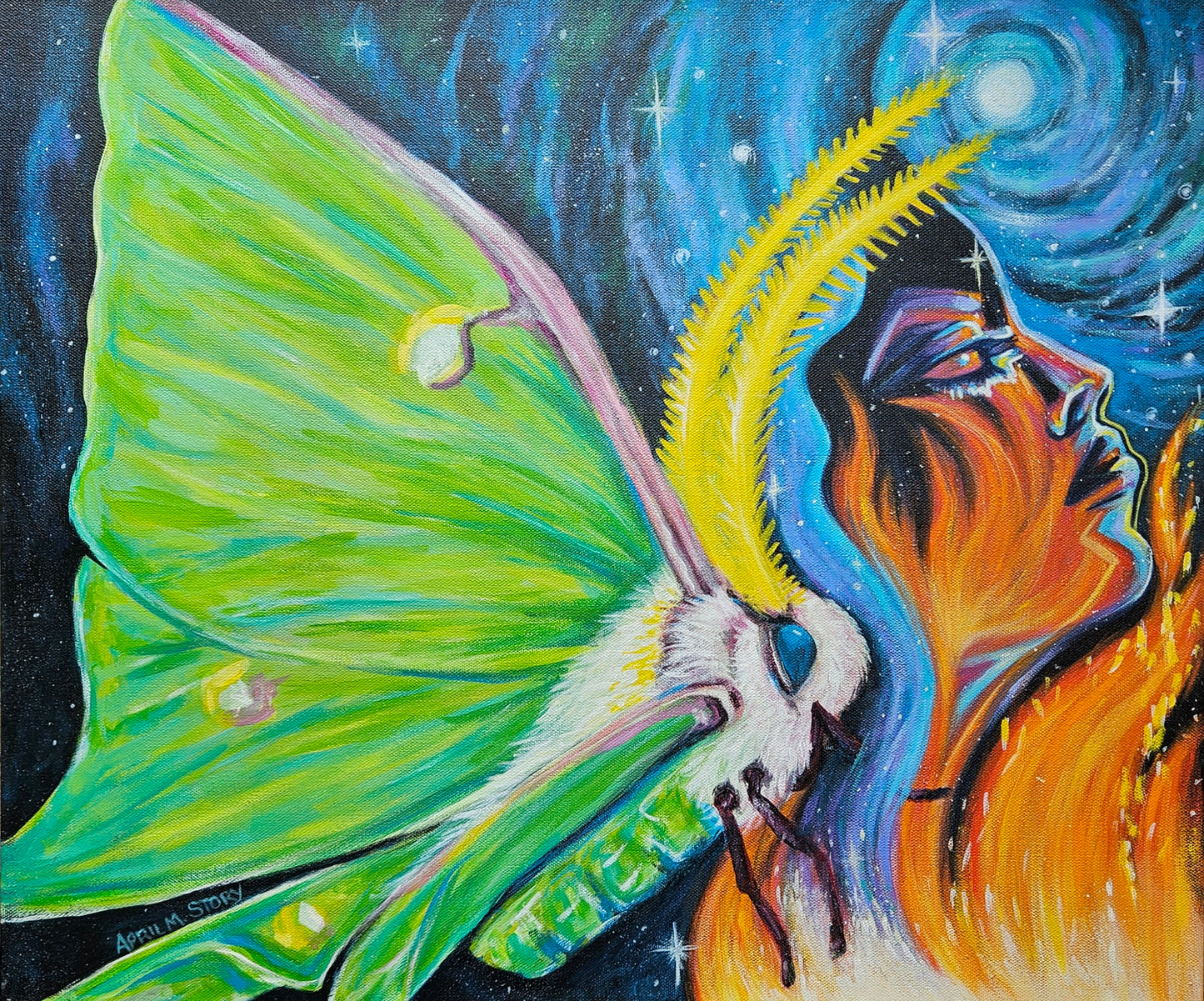 Rising Priestess: Lunar | Original acrylic painting on canvas | 24"X20"