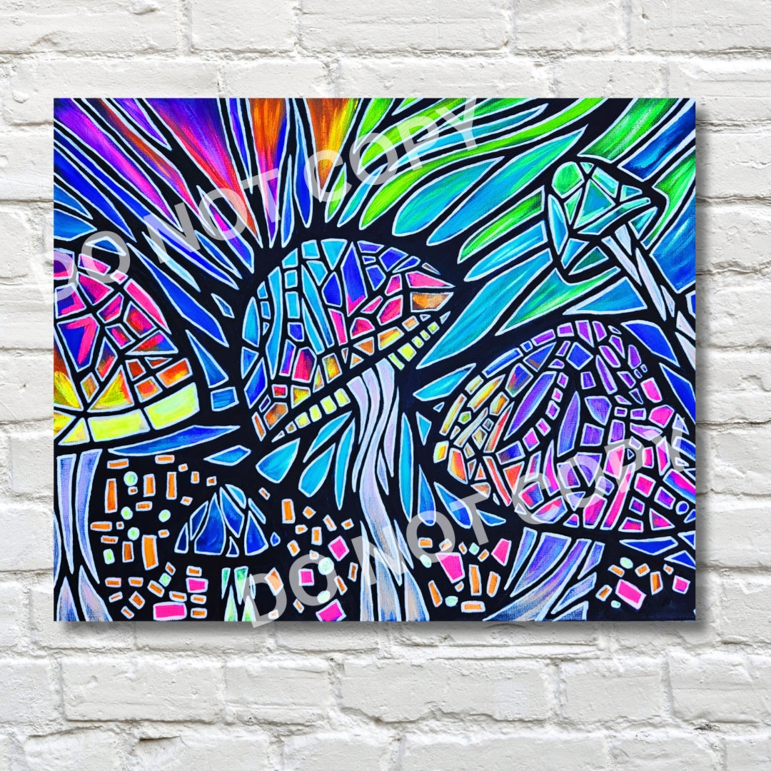 Dancing Mushrooms 8x10 Print